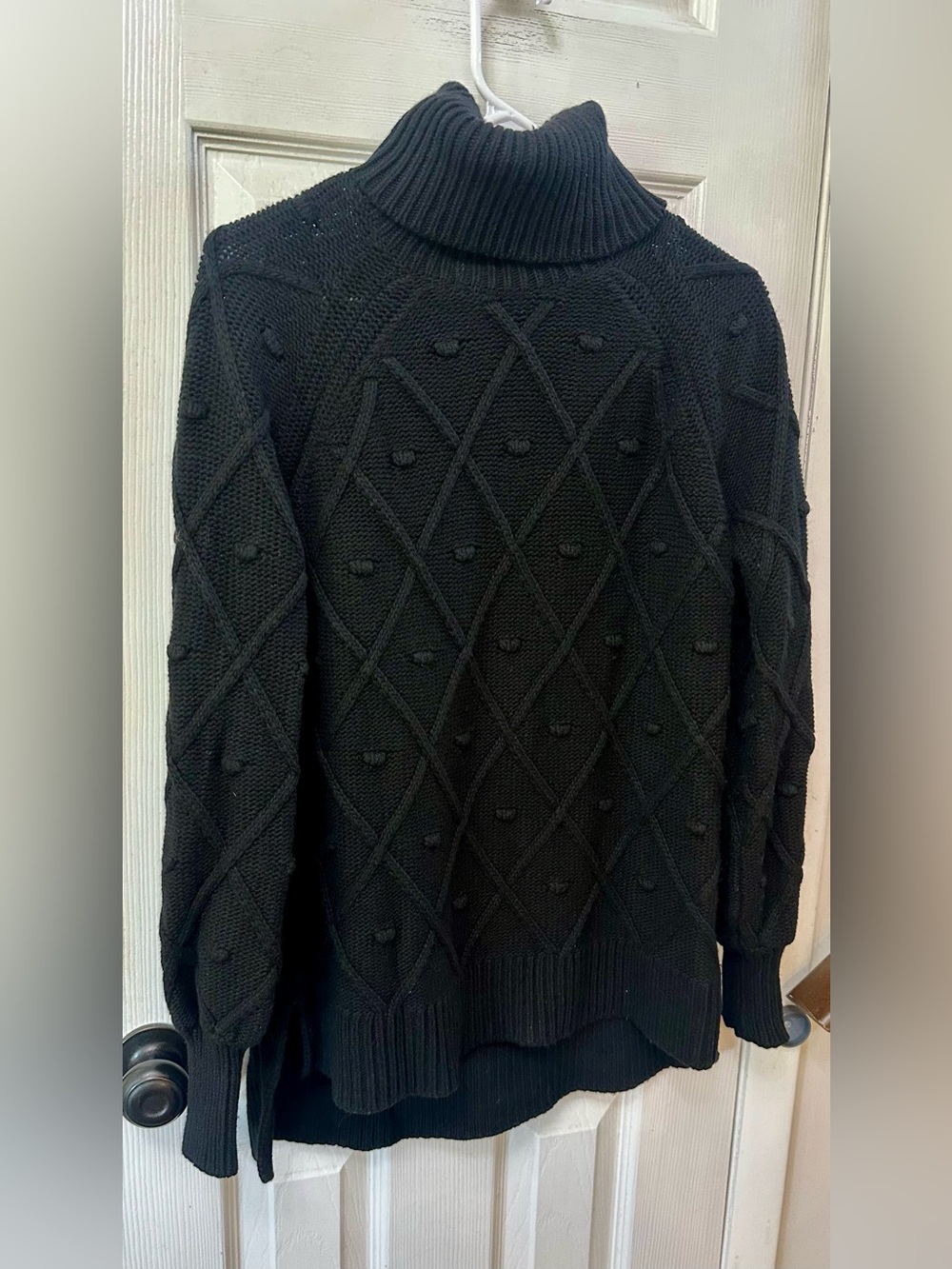 Tuckernuck  Black Pom-Pom Diamond Knit Sweater